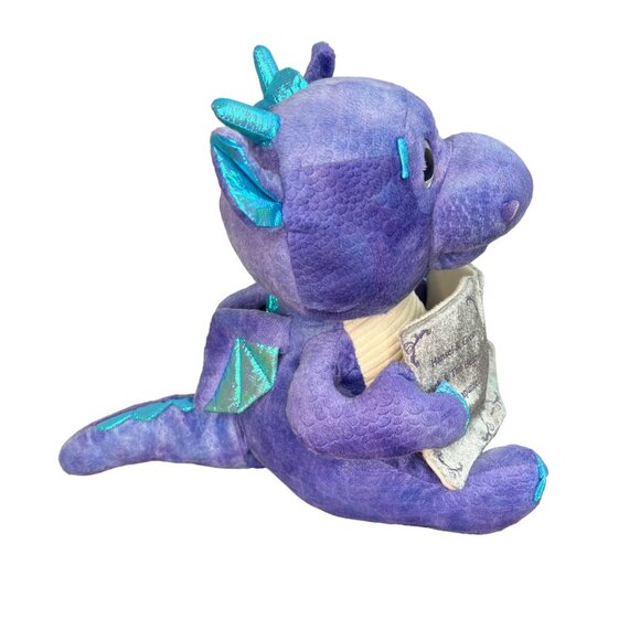 Cuddle Barn Musical Purple Dragon Plush Reading Fairy Tales Book Stuffed Animal - Picture 4 of 12